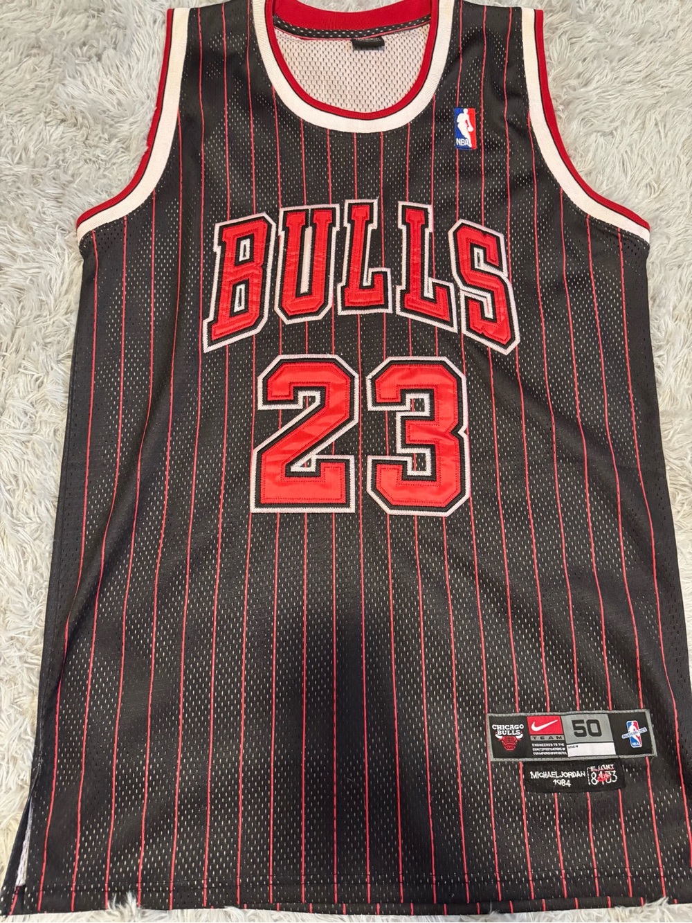 Vintage 2003 Nike Michael Jordan Chicago Bulls Pinstripe Jersey Flight 8403